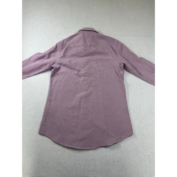Purple Button Up Long Sleeve Zara Slim Fit Size Small - Picture 10 of 11
